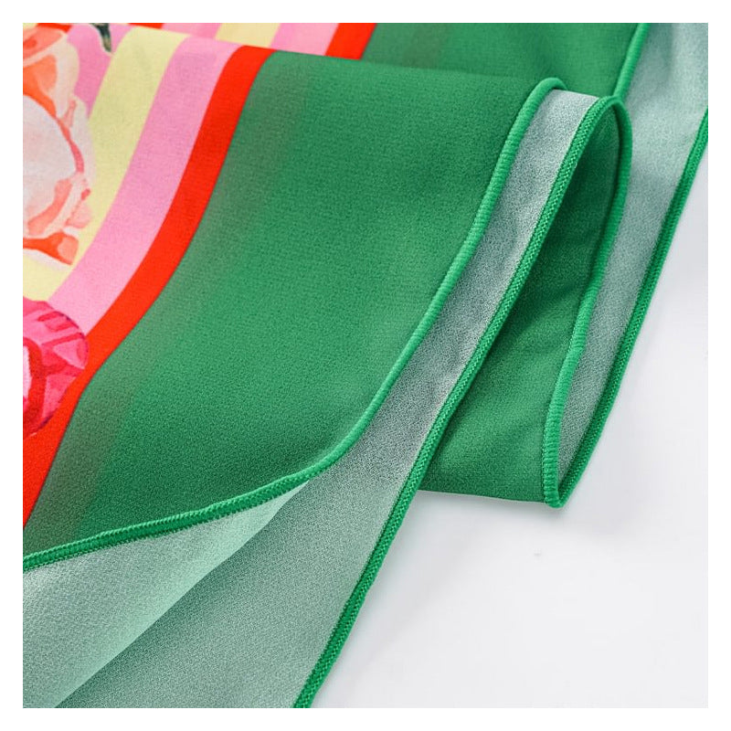 Women's vacation flower neon green one piece swimwear with sarong/cover up