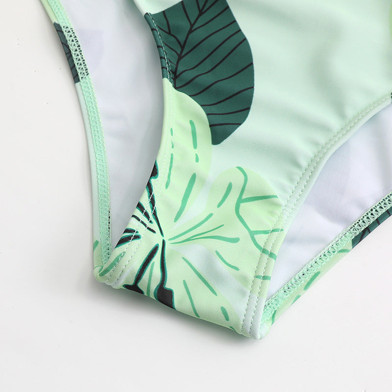 Women's pastel pista color one piece swimwear with sarong/ cover up